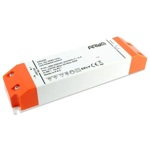Transformateur LED SELV 60 Watts 220V 12V/DC