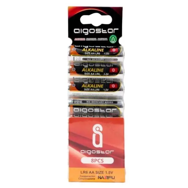 Lot de 8 Piles AA LR6 Alcaline 1.5V