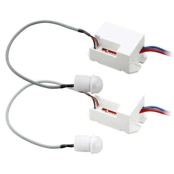 Lot de 2 Détecteurs de Mouvement Encastrable Infrarouge IP65
