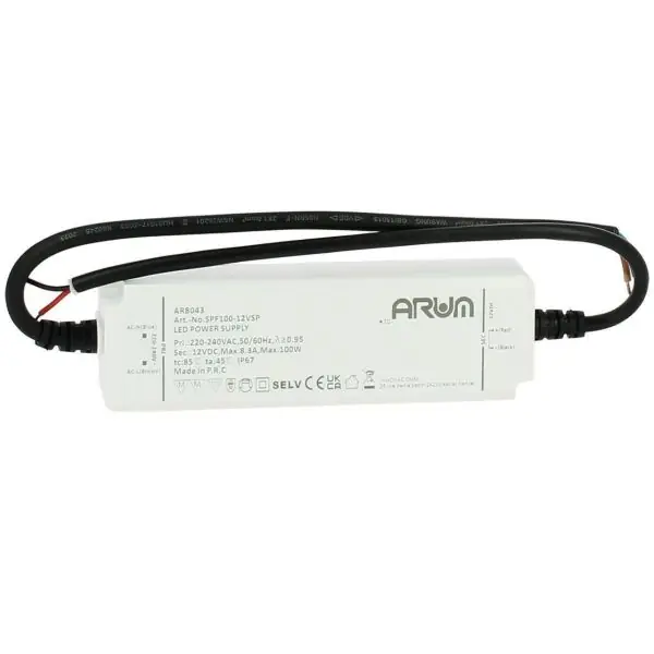 Transformateur LED IP67 SELV 100W 220V 12V/DC 8,3A Etanche