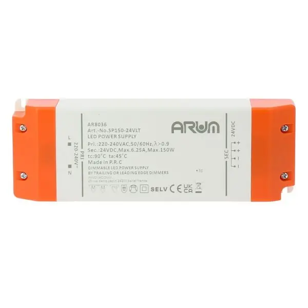 Transformateur LED TRIAC DIMMABLE SELV 150W 220V 24V/DC 6.25A IP20