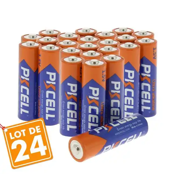 Lot de 24 Piles AA LR6 Ultra Alcaline 1.5V