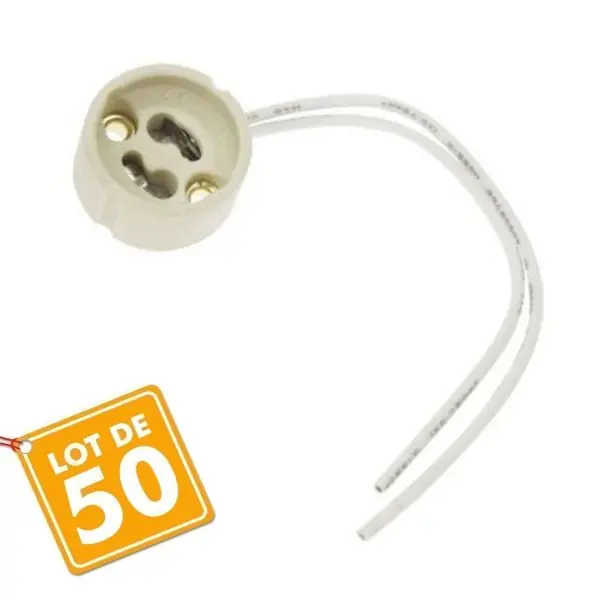 Lot de 50 Douilles GU10 pour ampoule halogène et LED
