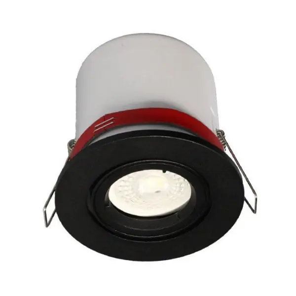 Spot orientable Noir BBC RT2012 douille GU10 + Ampoule GU10 LED 5W Blanc Chaud