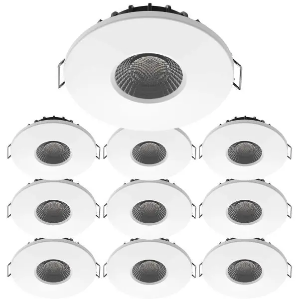 Lot de 10 Spots Encastrables LED 8W MILAN CCT IP65 IK07 avec Transformateur Dimmable