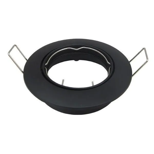 Support Spot Encastrable Orientable Fonte d'Aluminium Noir Mat D82