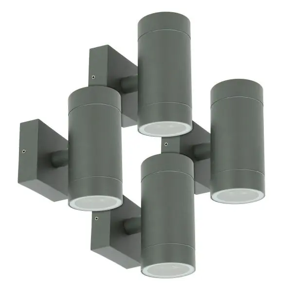 Lot de 4 Appliques VENICE Anthracite extérieure double faisceau GU10 IP54