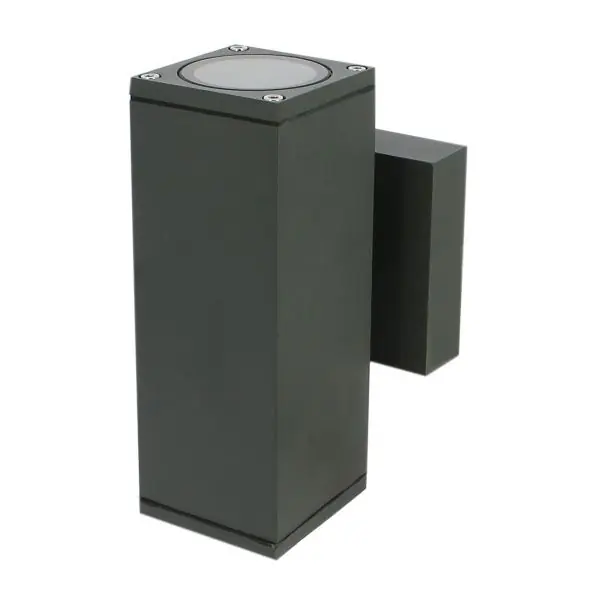 Applique VENICE carré Anthracite extérieure double faisceau GU10 IP54