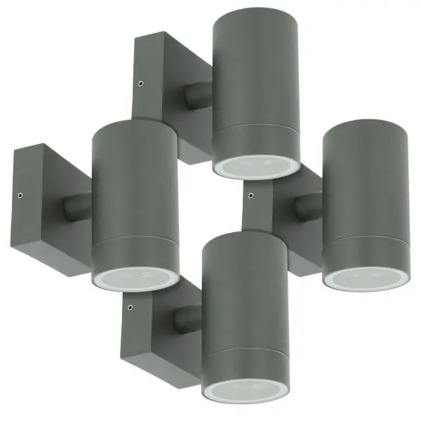 Lot de 4 Appliques VENICE Anthracite extérieure Simple Faisceau GU10 IP54