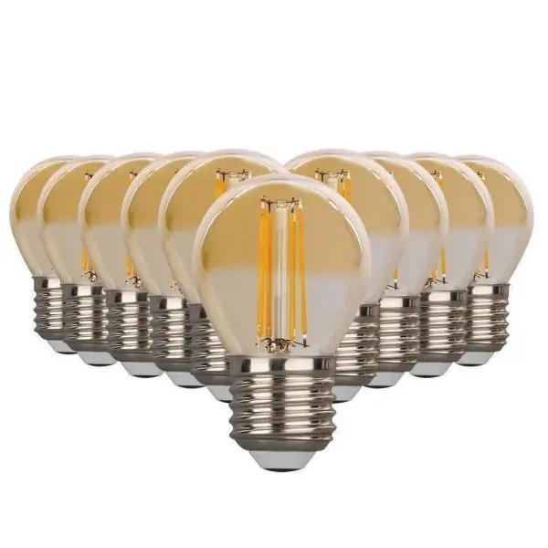 Lot de 10 ampoules LED E27 4W G45  Eq 40W AMBREE