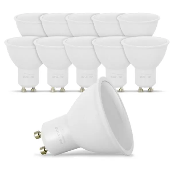 Lot de 10 Ampoules LED GU10 4.5W eq. 50W Blanc Chaud
