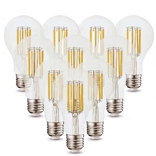 Lot 10 Ampoules LED E27 7.2W (Eq. 100W) Classe A - 1521lm - 3000K