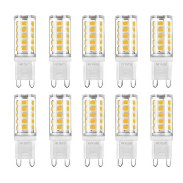 Lot de 10 ampoules LED G9 3W 400Lumens Blanc chaud