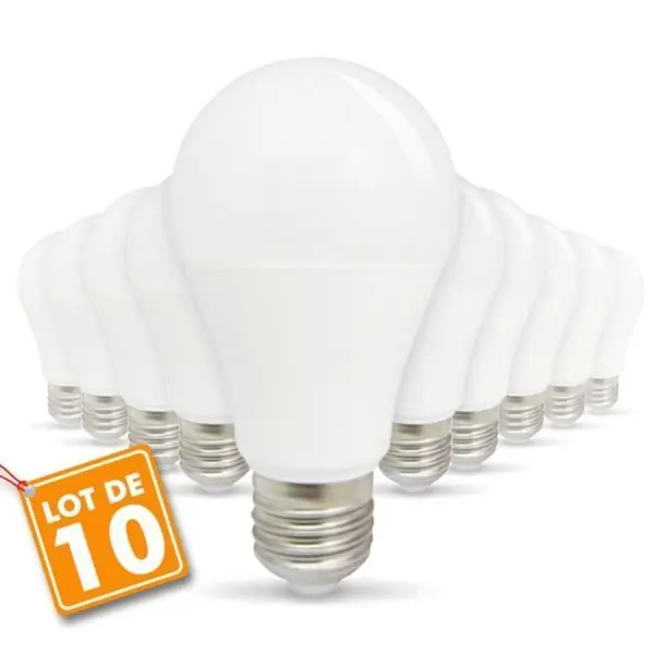 Lot de 10 Ampoules LED E27 11W  4000K Blanc Naturel