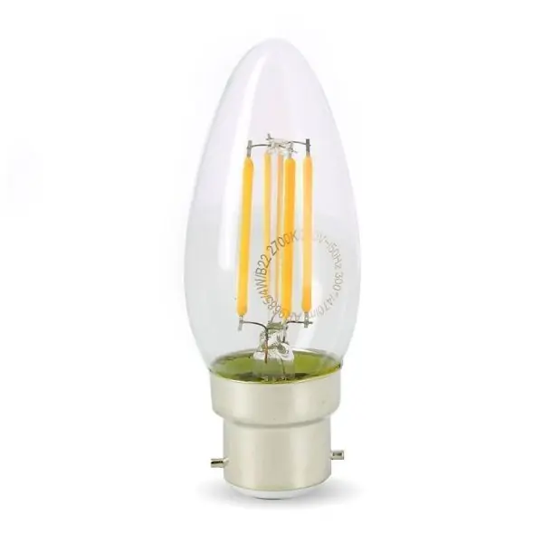 Ampoule LED 4W (40W) B22 Filament Flamme Blanc chaud 2700°K