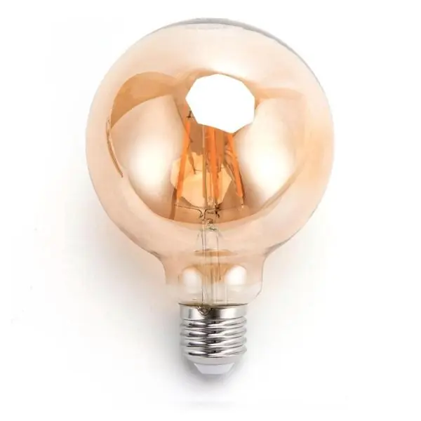 Ampoule LED E27 Globe 95 Ambrée Filament 4W Eq 34W 2200°K