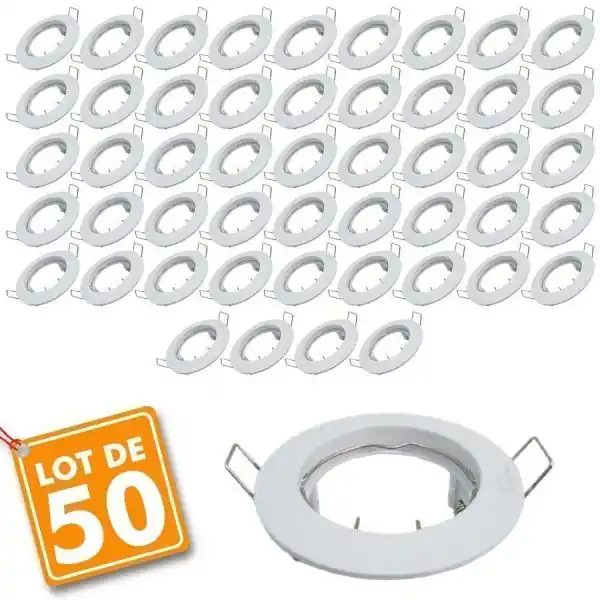 Lot de 50 supports encastrable fixe blanc D78