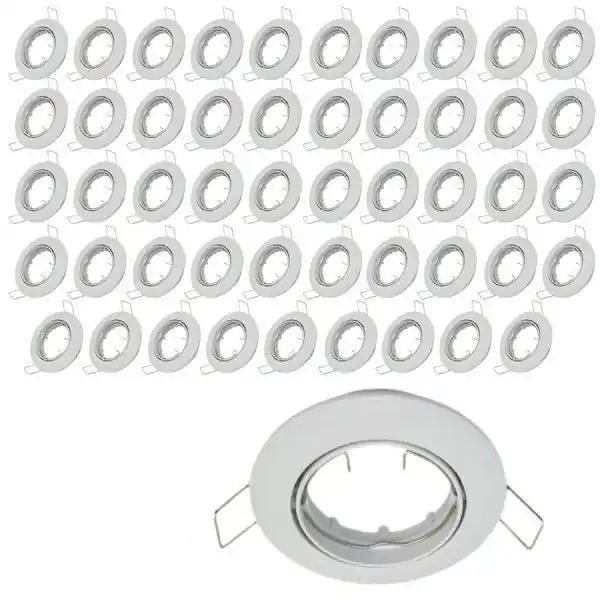 Lot de 50 supports encastrable orientable blanc D82