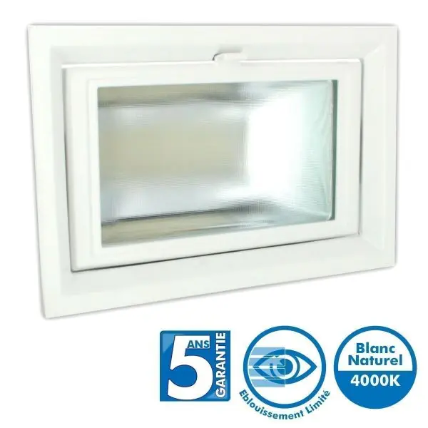 Downlight Spot Rectangulaire Pro Escamotable orientable 35W 4000k Garantie 5 Ans - 50 000 Heures