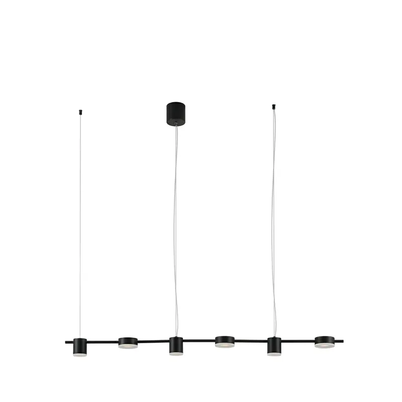 Suspension Fine Noire | Rampe Multi-Spots Linéaire Design Moderne | MaisonLumexia