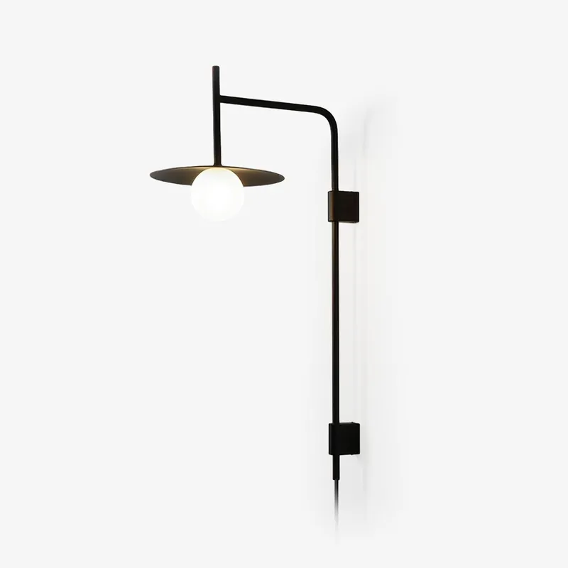 Applique Murale à Brancher Métal et Verre Dépoli | Ø 25 × H 80 cm | Blanc, Noir ou Gris