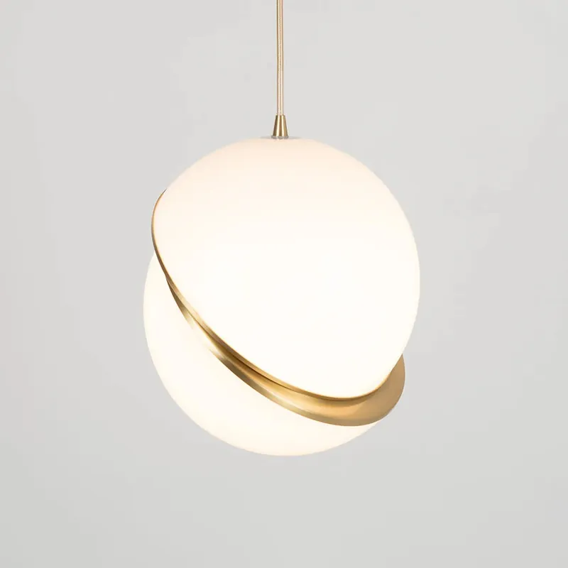 Suspension Acrylique et Laiton | Abat-jour Blanc | Câble 150 cm Ajustable