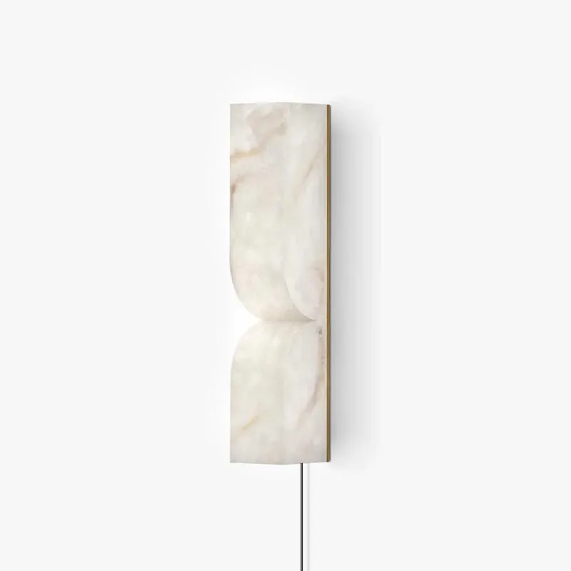Applique Murale à Brancher Albâtre et Métal | LED 3 Températures | Hauteur 35 ou 60 cm