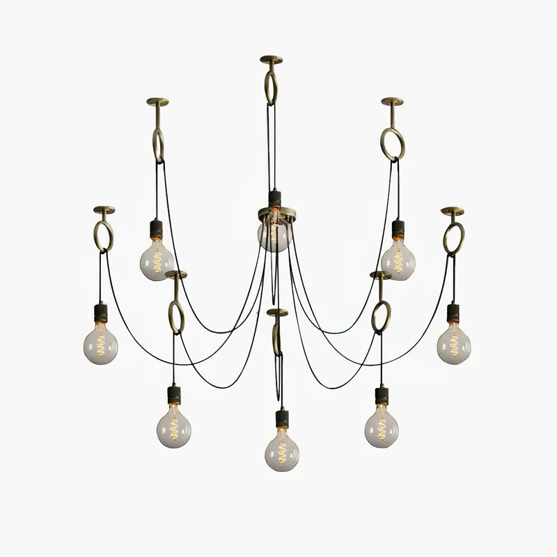 Lustre Industriel Ampoules Multiples Araignée