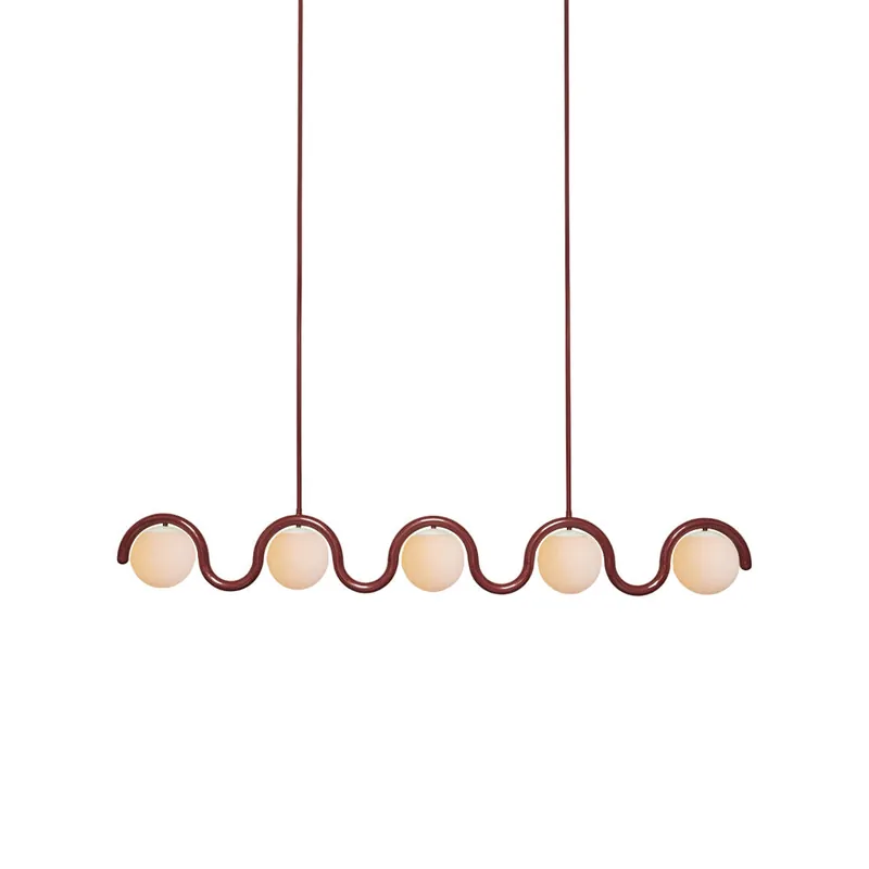 Lustre Linéaire Rouge Argenté