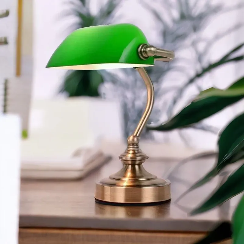 Lampe de banquier - chevet Banquiera Luxe verte