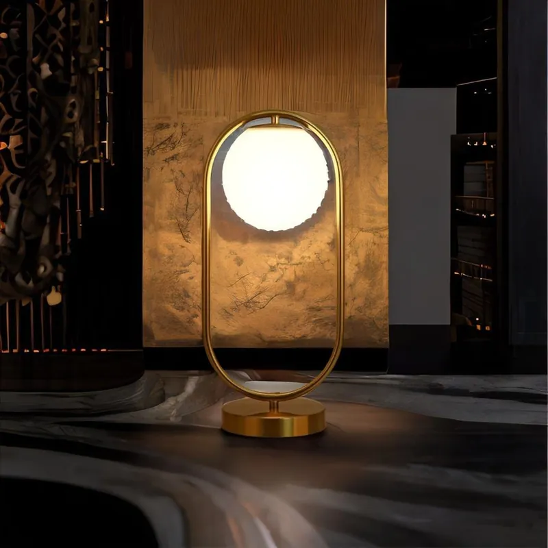 Lampe de Chevet Ronde - Dorée Éclatante