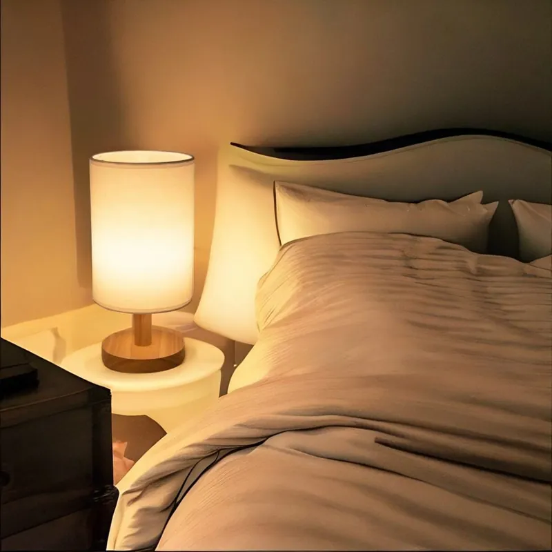 Lampe de Chevet Nordique Bois - LumiLuxe