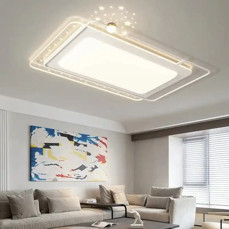 Plafonnier LED Intelligent avec Éclairage Étoilé Nordique et Télécommande