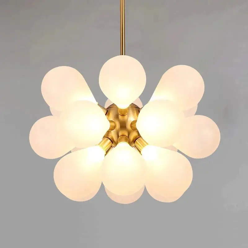 Lustre Nordique Boule en Verre LED pour une Décoration Suspendue à la Maison