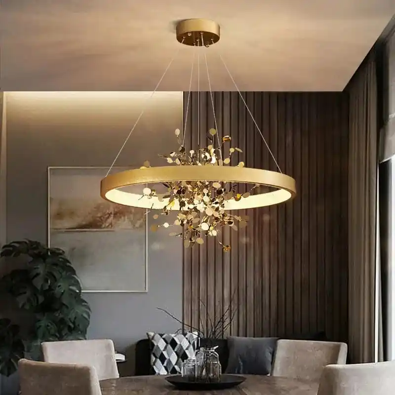 Lustre LED Annulaire Moderne pour Décoration Intérieure