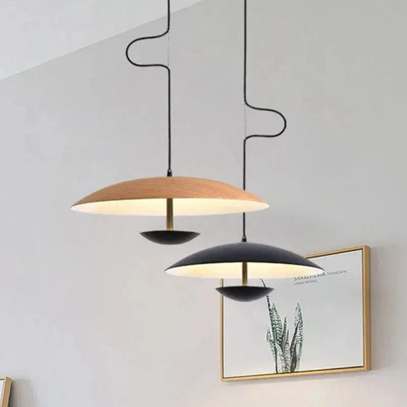 Suspension LED Design Nordique - Grain de bois luminaire suspendu décoratif