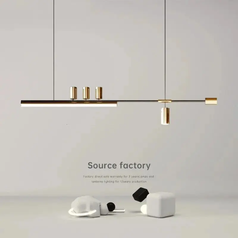 Suspension LED Scandinave Longue pour Table de Cuisine ou Bar
