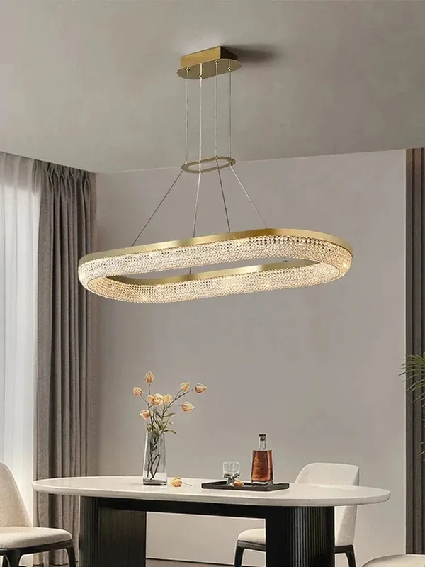 Lustre de luxe LED rond design moderne 2024 pour intérieur - Élégance Lumineuse