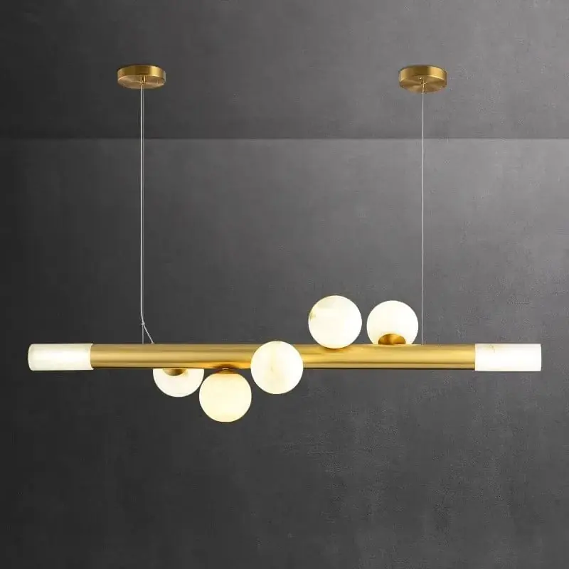 Lustre de luxe en boule de marbre véritable suspendu - Style post-moderne