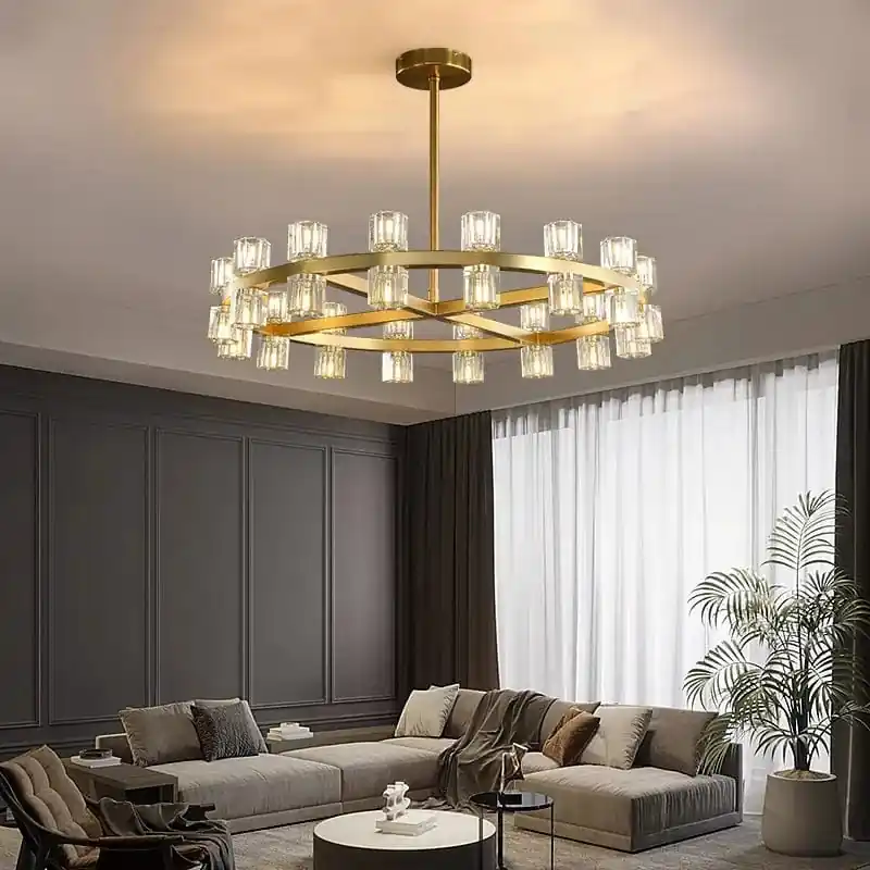 Lustre en laiton et cristal Luxe & Élégance
