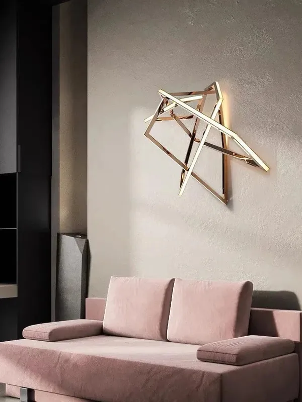 Applique murale postmoderne en acier inoxydable et silicone pour décoration de luxe - Élégance et Modernité