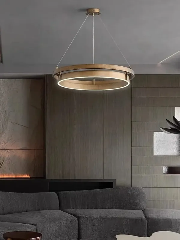 Lustre Nordique en Bronze Brossé avec Suspension LED - Collection Nordica
