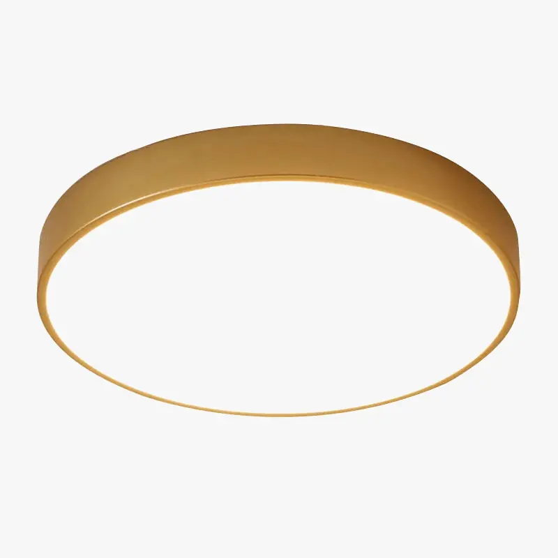 Plafonnier LED Ultra-mince Or 5 cm, Design Moderne, Télécommande - Idéal pour le Foyer et la Chambre