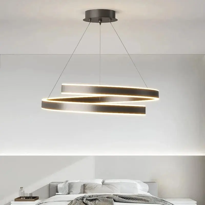 TONDI Lustre Simple Noir\\/Blanc pour Salon Salle à Manger Cuisine - Design Élégant et Polyvalent