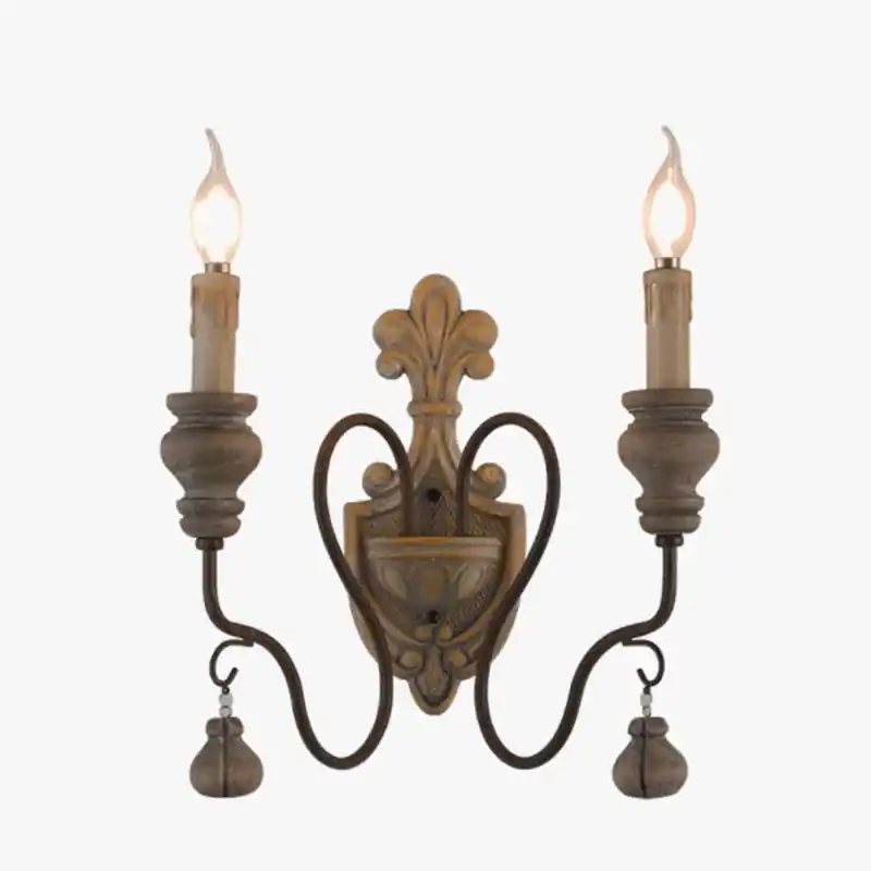 Luminaires Vintage en Bois et Fer pour Décoration Industrielle Loft