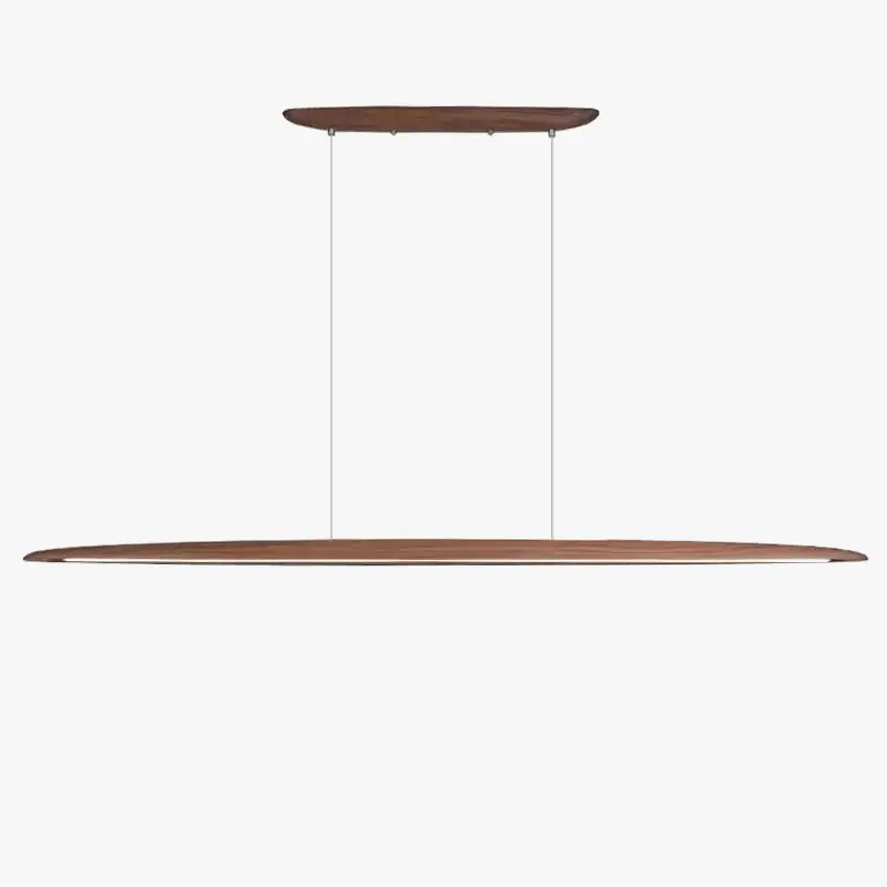 Suspension en bois LED linéaire pour îlot de cuisine - Éclairage moderne pour salle à manger et salon