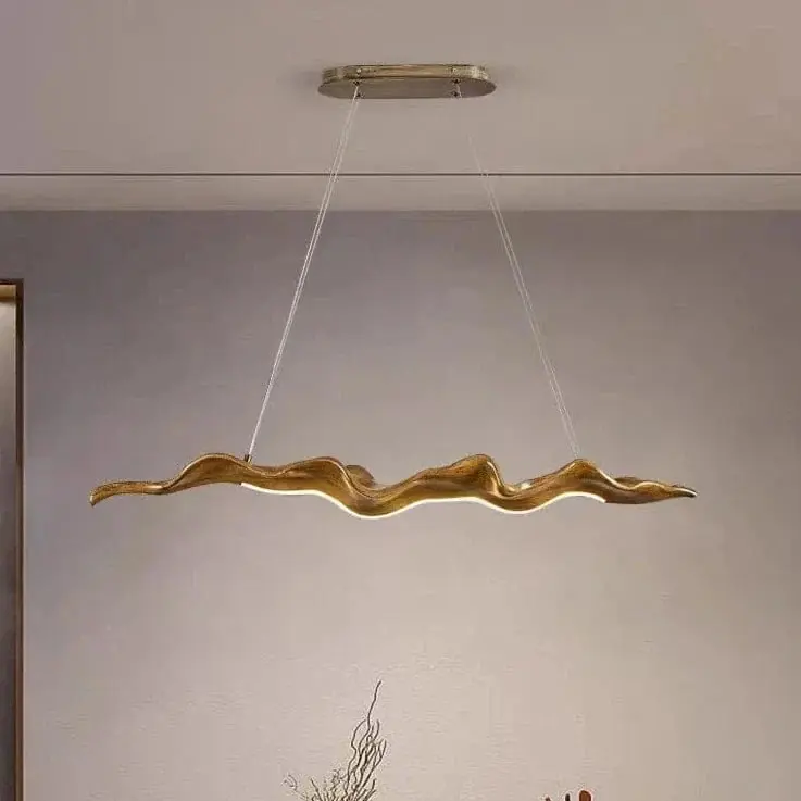 Lustre Vintage Feuilles en Résine avec Lumières Dimmables et Télécommande - Collection Rétro Chic