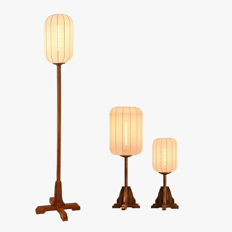 Lampadaire Vintage en Tissu Bois Cuivre pour Chambre d'Hôtel, Restaurant ou Salon de Thé - Livraison Directe