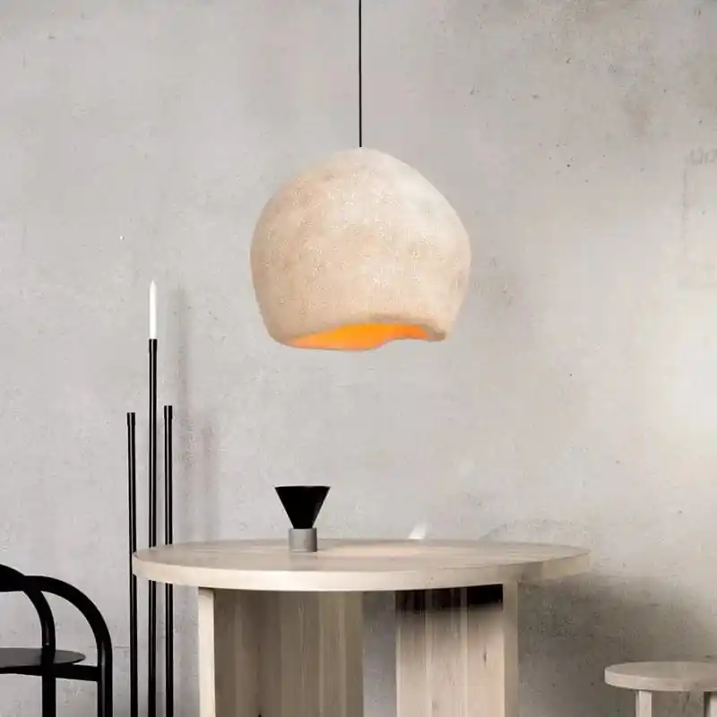 Lustre suspendu LED nordique Wabi Sabi pour salle à manger