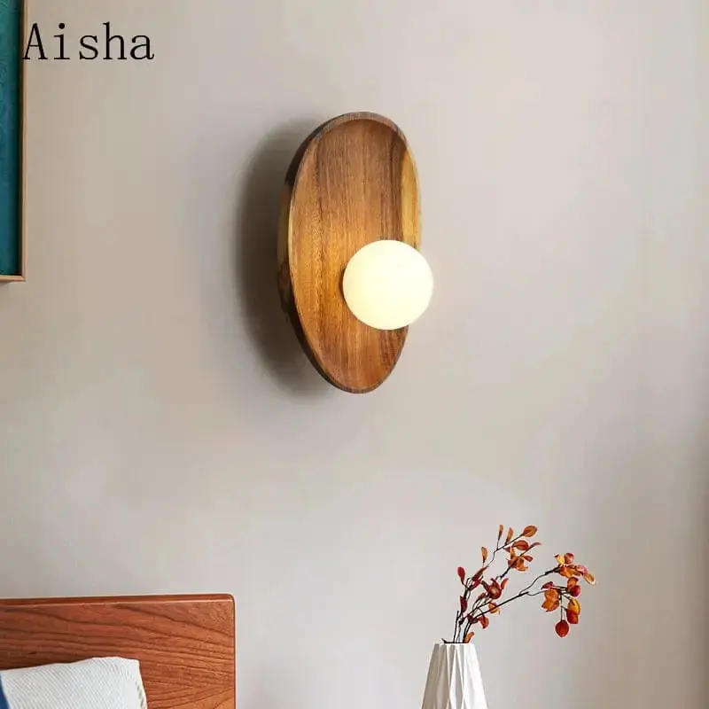 Applique murale LED en bois de noyer premium